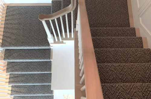 stair runner installation huntley & co. interior design