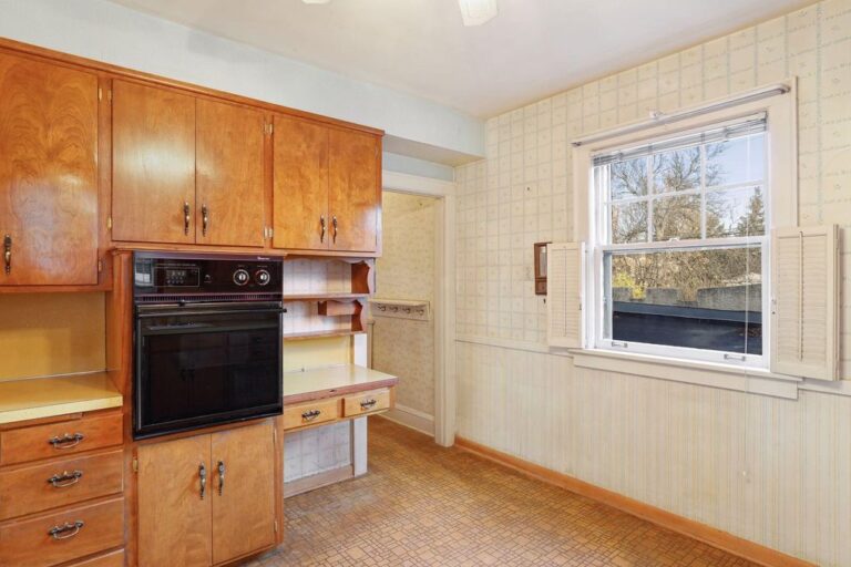 pre-renovation view Hillcrest Avenue kitchen