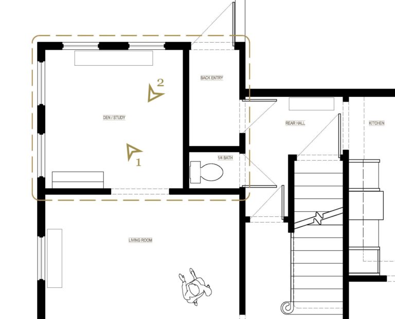 hillcrest floorplan of back of house area prior to renovation