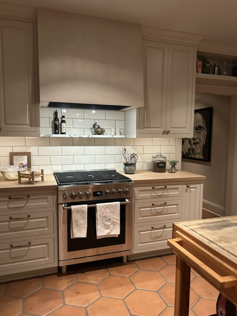 Hillcrest kitchen view of the range and hood