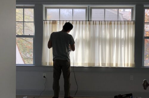 curtain installation at huntley & co. bay ridge project